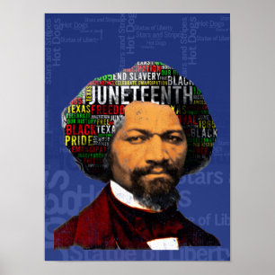 Frederick Douglass c1860s, Juneteenth Word Cloud Poster