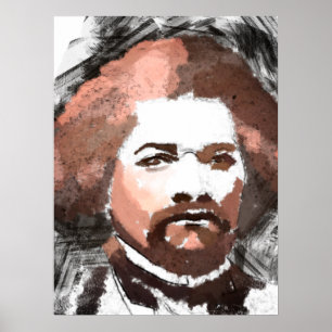 Frederick Douglass Gold Watercolor Painting Poster