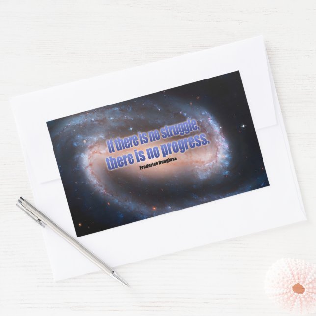 Frederick Douglass Inspirational Quote "Progress" Rectangular Sticker (Envelope)