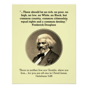 FREDERICK DOUGLASS No Rich No Poor Custom CREAM Poster