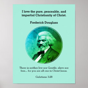FREDERICK DOUGLASS Quote Custom Scripture BLUE Poster