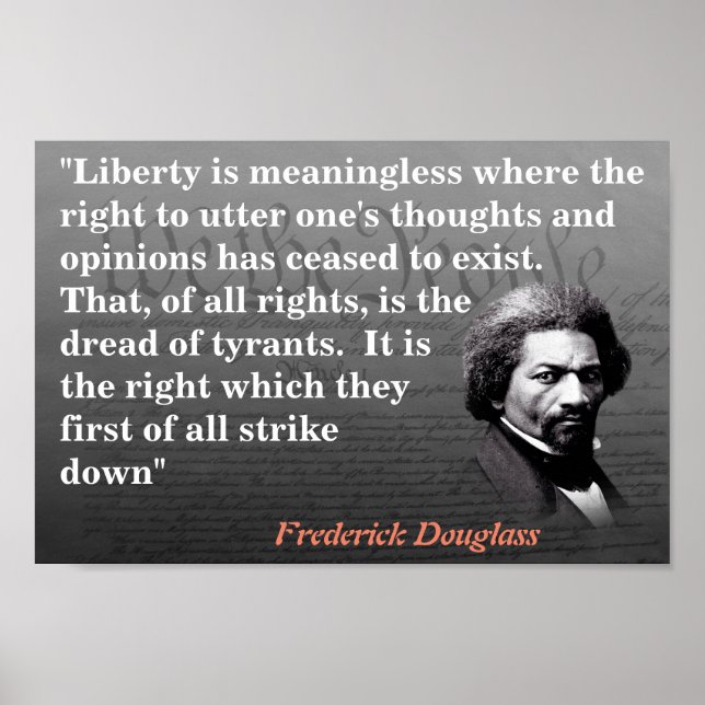 Frederick Douglass Quote On Freedom Of Speech Post Poster (Front)