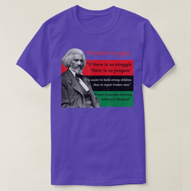 Frederick Douglass Quotes Pan African Flag Black H T-Shirt (Design Front)