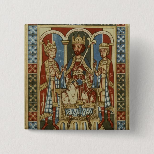 Frederick I with his two sons 15 Cm Square Badge (Front)