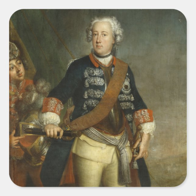 Frederick II as King Square Sticker (Front)