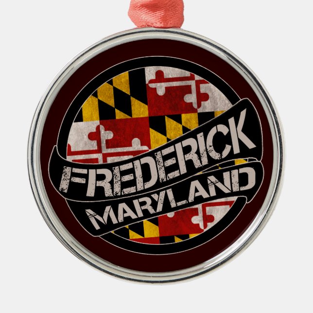 Frederick Maryland flag grunge round ornament (Front)