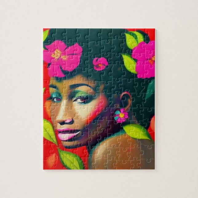 Fredericka Abstract African American Woman Jigsaw Puzzle (Vertical)