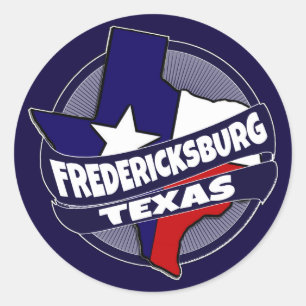 Fredericksburg Texas flag burst stickers