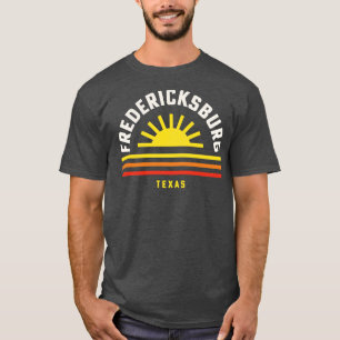 Fredericksburg Texas Retro Vintage Stripes Sunset T-Shirt