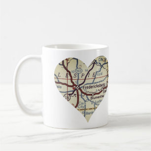 Fredericksburg TX 50's Map Coffee Mug