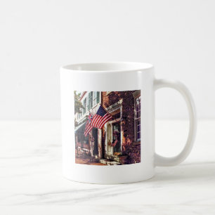 Fredericksburg VA - Street With American Flags Coffee Mug