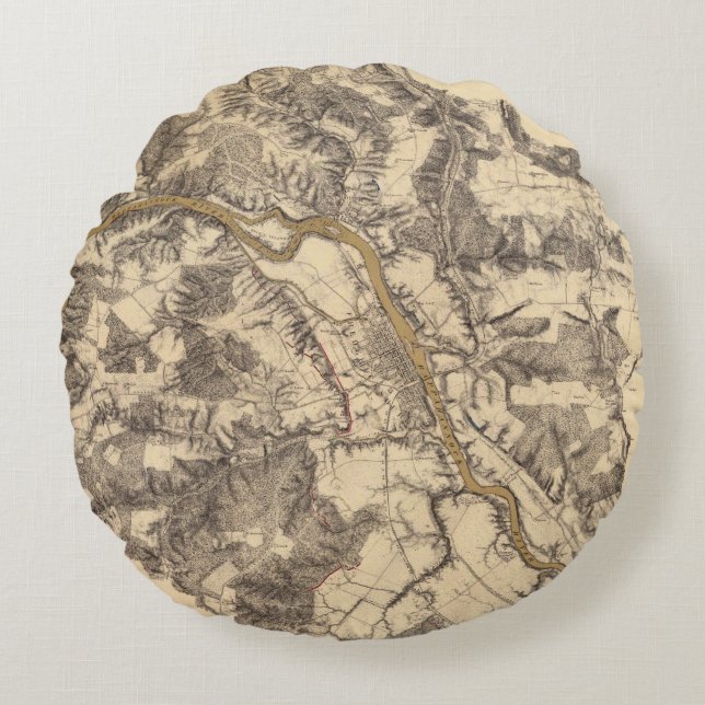 Fredericksburg, Virginia Round Cushion (Front)