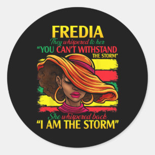 Fredia First Name Family Surname Black History Mon Classic Round Sticker