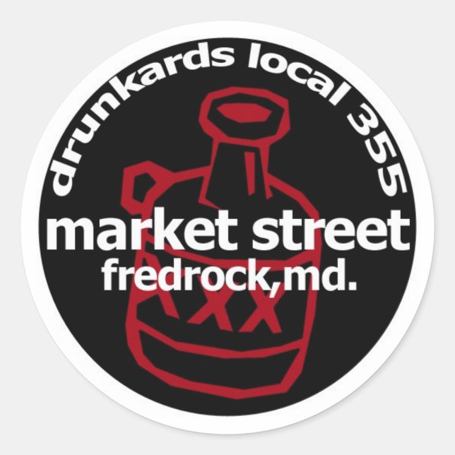 Fredrock Drunkard Decals (sheet of 6) Classic Round Sticker (Front)