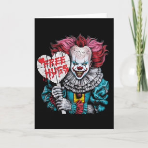 Free A Hugs Scary Clown Character Valentine Hallow Card