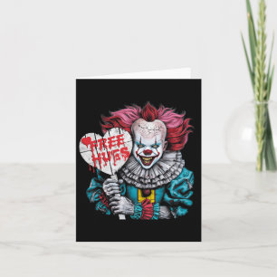 Free A Hugs Scary Clown Character Valentine Hallow Card
