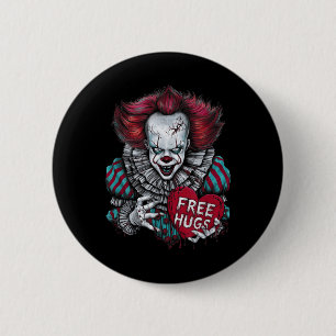 Free A Hugs Scary Clown Valentine Halloween Horror 6 Cm Round Badge