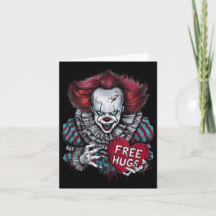 Free A Hugs Scary Clown Valentine Halloween Horror Card