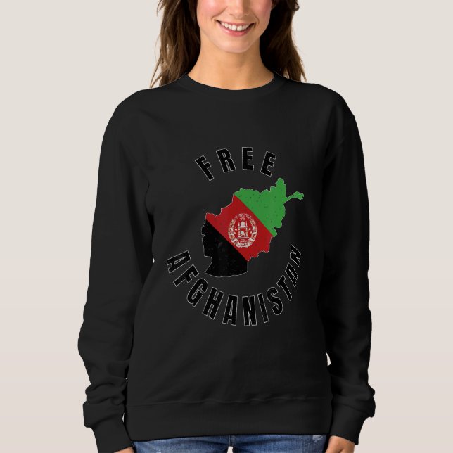 Free Afghanistan Afghanistan Country Map Flag Sweatshirt (Front)