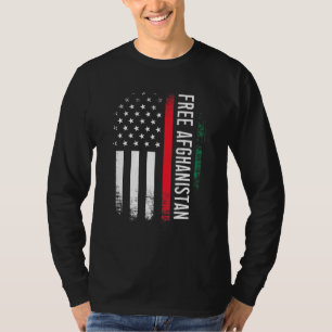 Free Afghanistan American Flag Afghan Support Idea T-Shirt