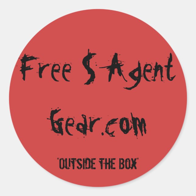 FREE $ AGENT GEAR,red,round,logo,stickers Classic Round Sticker (Front)