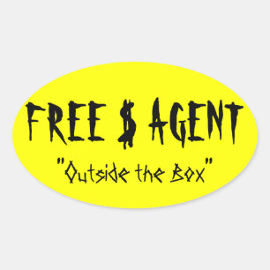 FREE $ AGENT GEAR,yellow,oval,stickers Oval Sticker