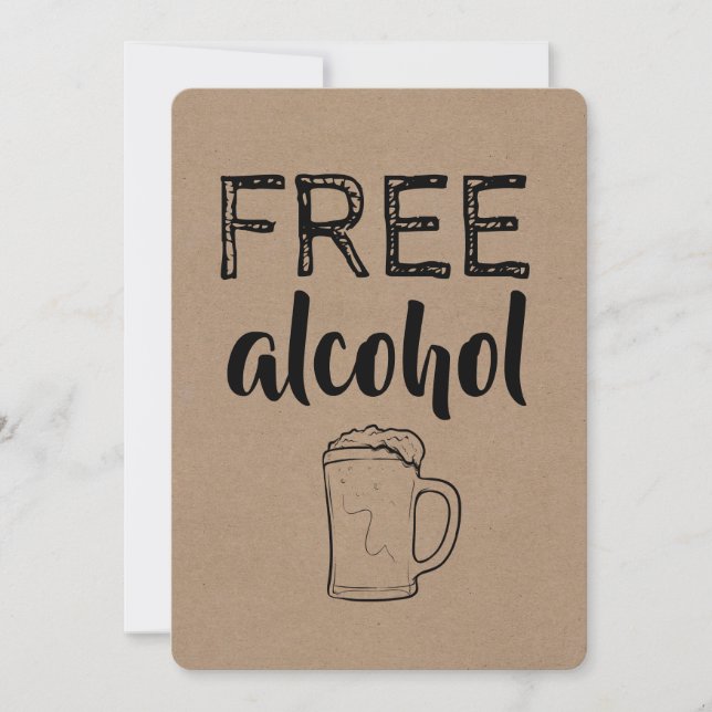 Free Alcohol | GROOMSMAN | BEST MAN Funny Proposal Invitation (Front)