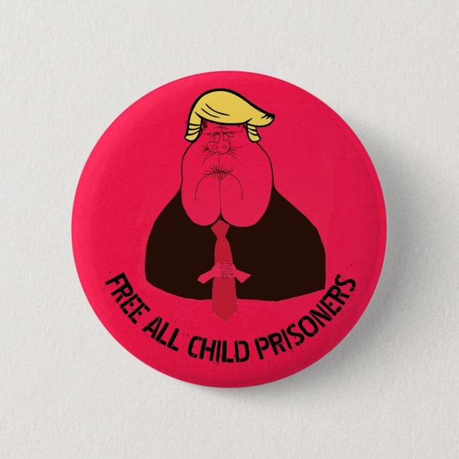 Free All Child Prisoners 6 Cm Round Badge (Front)