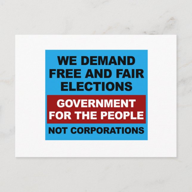 Free and Fair Elections Postcard (Front)