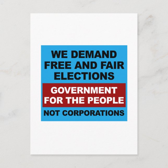 Free and Fair Elections Postcard (Front)