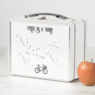 Free As A Bird Cycling Custom Lunch Gear Metal Lunch Box