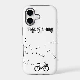 Free as a Bird Cycling Life Black and White Art