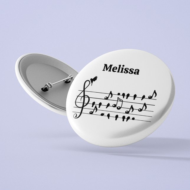 Free as a bird, song birds acting as musical notes 3 cm round badge (Creator Uploaded)