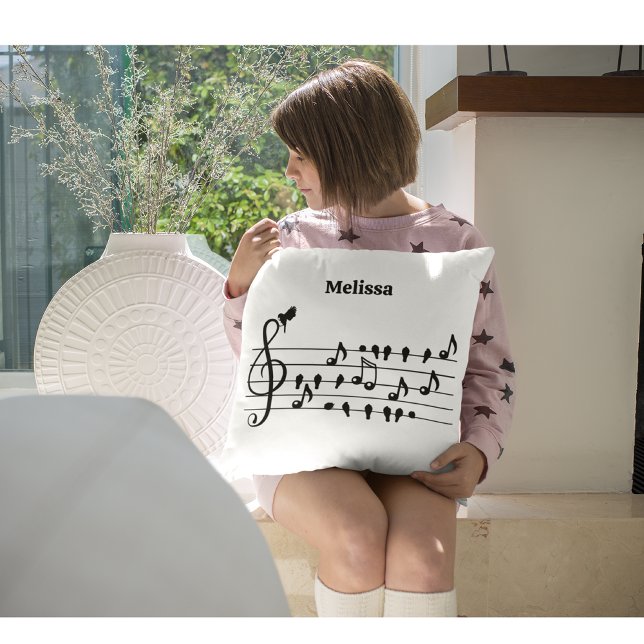Free as a bird, song birds acting as musical notes cushion (Creator Uploaded)