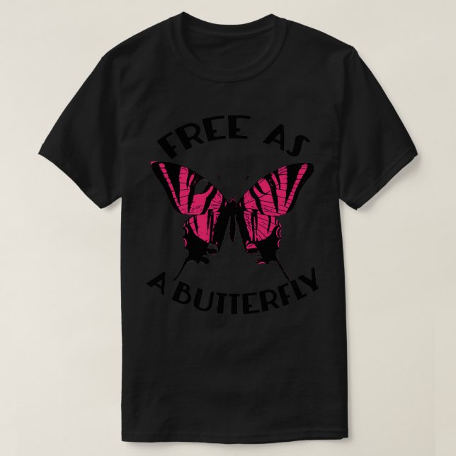 Free As A Butterfly T-Shirt (Design Front)