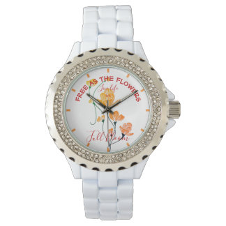 Free as the Flowers Yellow Orange Ginkgo Leaves Watch