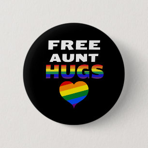 Free Aunt Hugs LGBT Aunt Gay Pride Lesbian Pride 6 Cm Round Badge