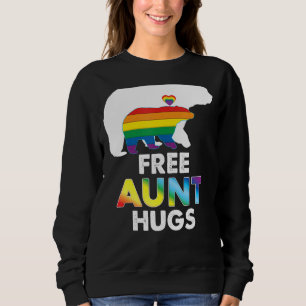 Free Aunt Hugs Rainbow Bear Lgbt Pride Gay Lesbian Sweatshirt