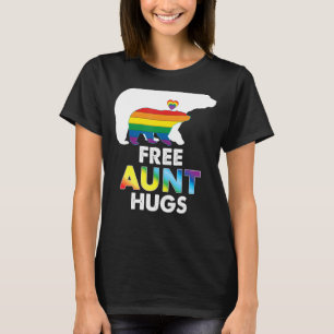 Free Aunt Hugs Rainbow Bear Lgbt Pride Gay Lesbian T-Shirt