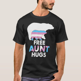 Free Aunt Hugs Transgender Rainbow Bear Lgbt Pride T-Shirt