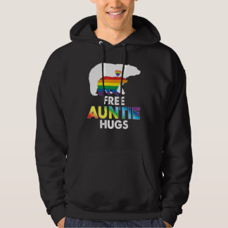 Free Auntie Hugs Rainbow Bear Lgbt Pride Gay Lesbi Hoodie
