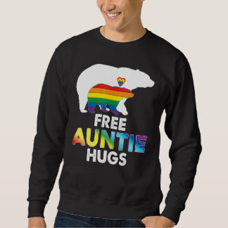 Free Auntie Hugs Rainbow Bear Lgbt Pride Gay Lesbi Sweatshirt