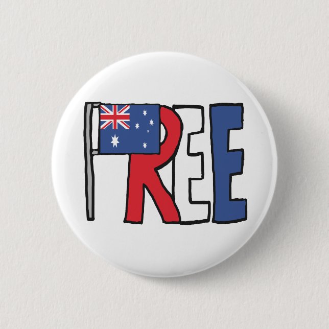 Free Australia 6 Cm Round Badge (Front)
