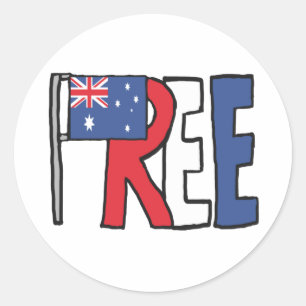 Free Australia Classic Round Sticker