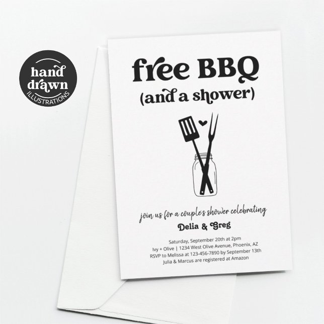 Free BBQ Funny Couple's Shower Invitation (Creator Uploaded)