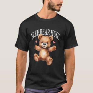 Free Bear Hugs Cute Teddy Bear Mini Heart T-Shirt