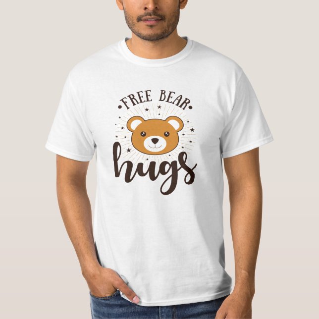 Free Bear Hugs Retro Men’s Graphic Tee (Front)