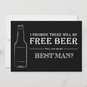 Free Beer Funny Best Man Groomsman Proposal