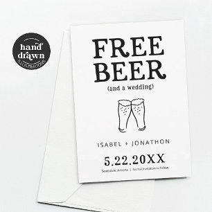 Free Beer Funny Save the Date Card