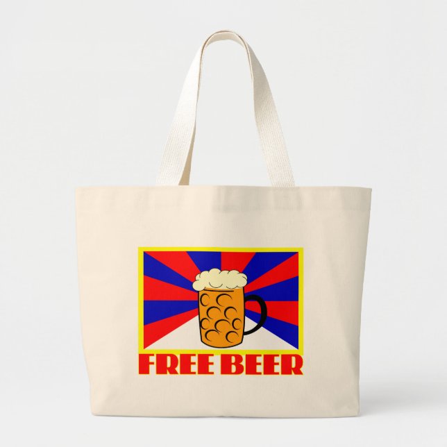 Free Beer Large Tote Bag (Front)